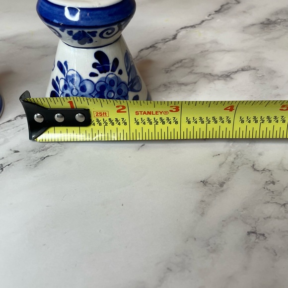 Elesva 455 Deft Holland Hand Painted Blue and White Floral Candle Holders - Picture 11 of 13